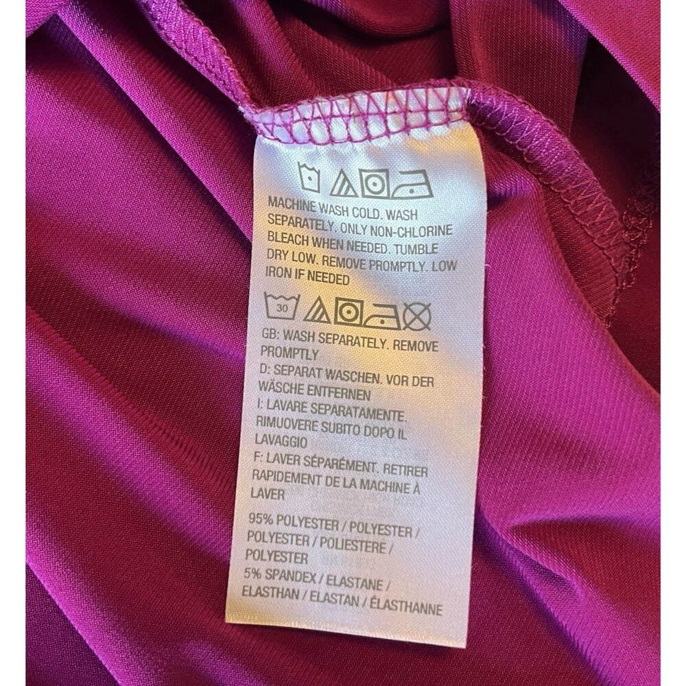 Susan Graver Blouse M Magenta Bateau Ruched Bell Sleeve Stretch Knit QVC - Picture 4 of 9